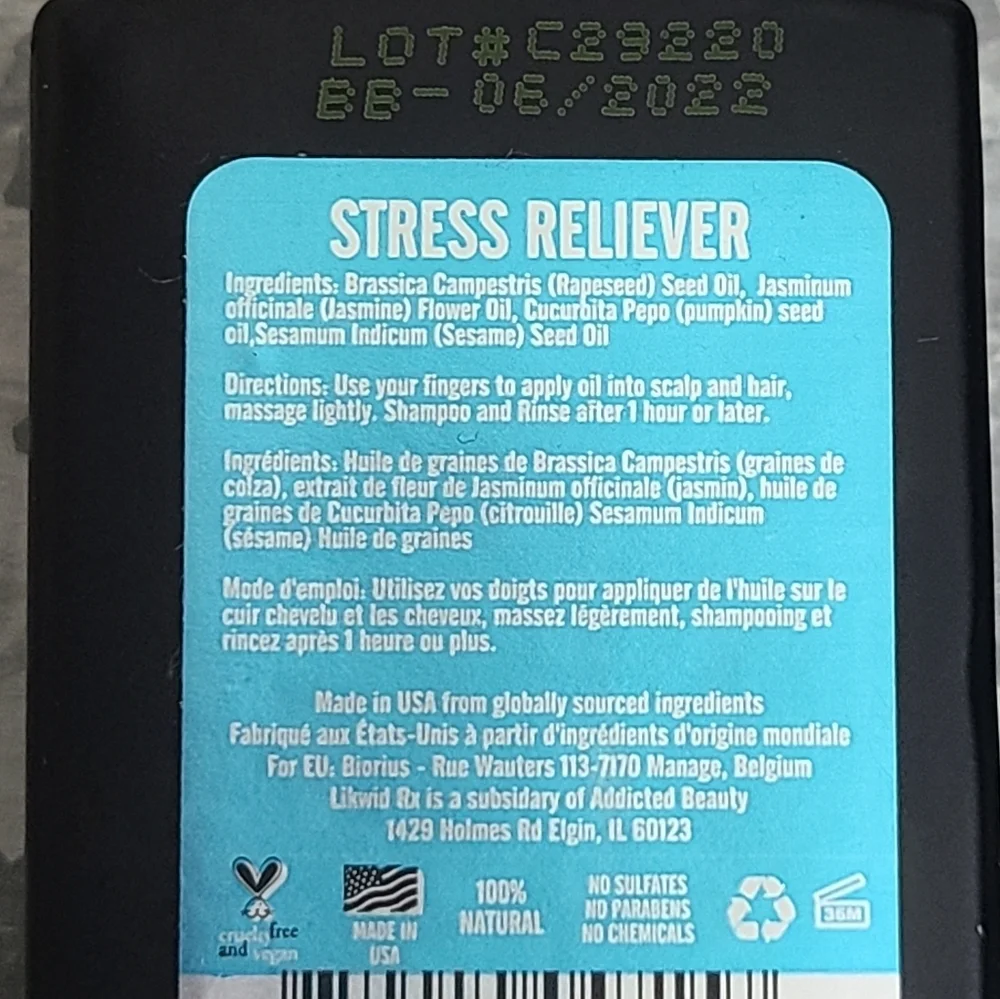 ⭐️40% Off⭐️ Likwid RX Stress Reliever 100% Natural Hair Oil